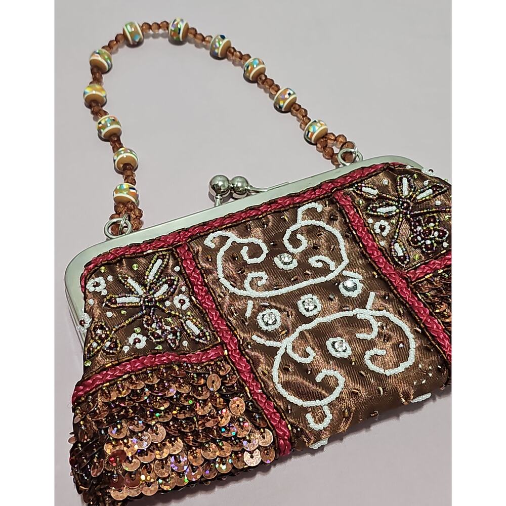 Mini Beaded Sequin Bag Clutch Purse Fairy Whimsy MINT Condition Mermaid